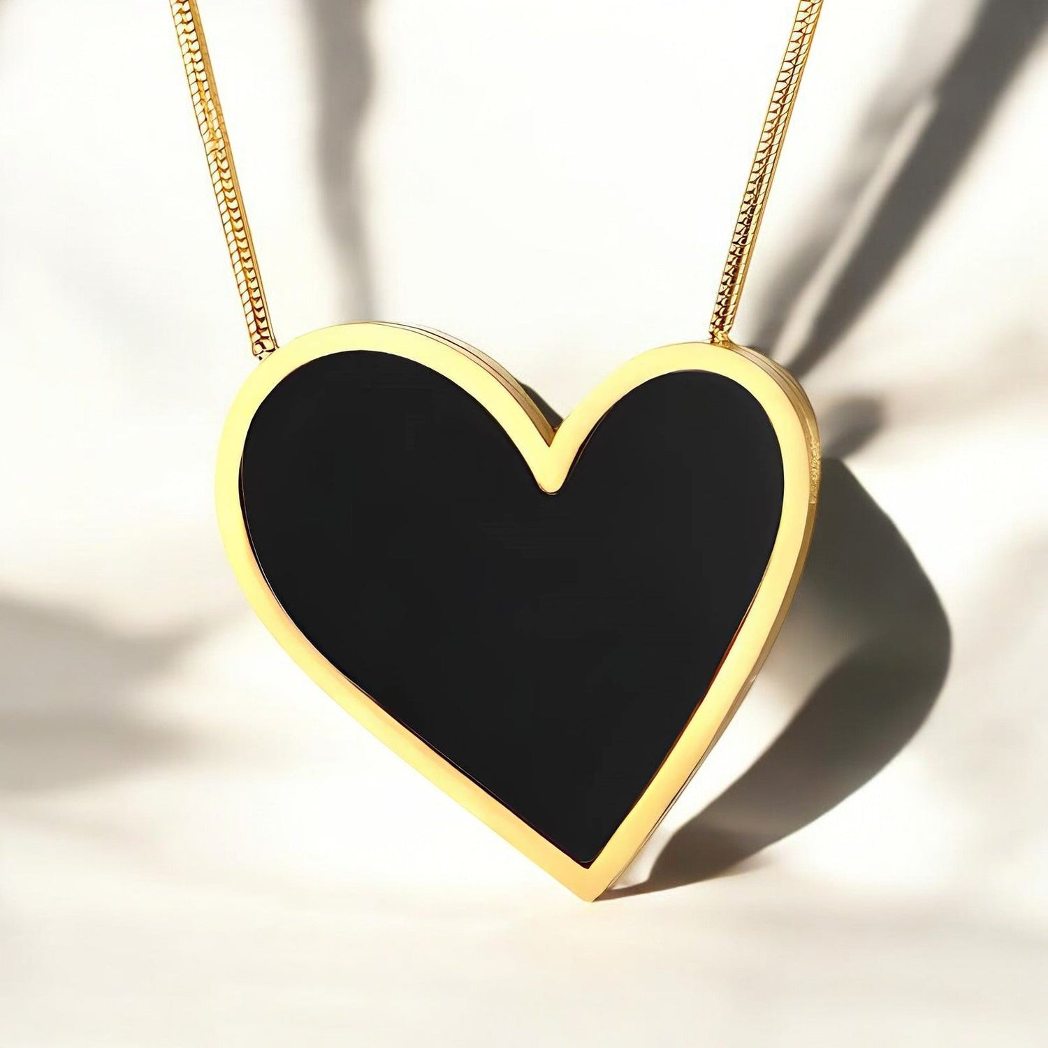 18K gold plated Stainless steel "Heart" necklace - zemarajewelry