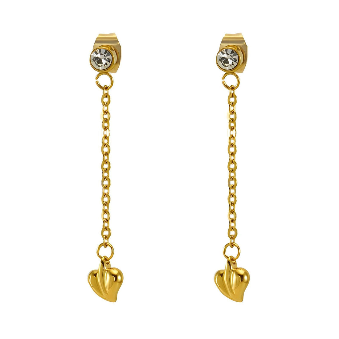 18K gold plated Stainless steel "Hearts" earrings - zemarajewelry