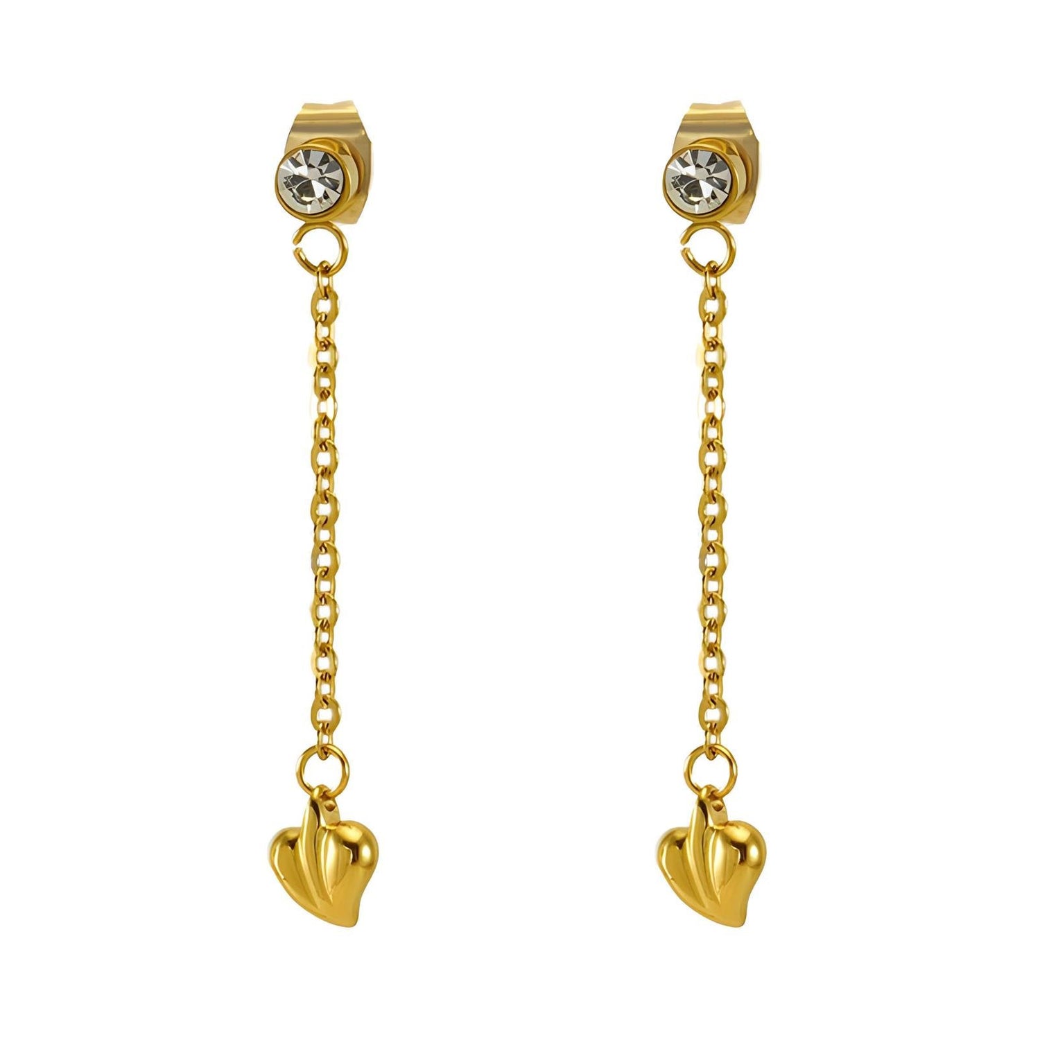 18K gold plated Stainless steel "Hearts" earrings - zemarajewelry