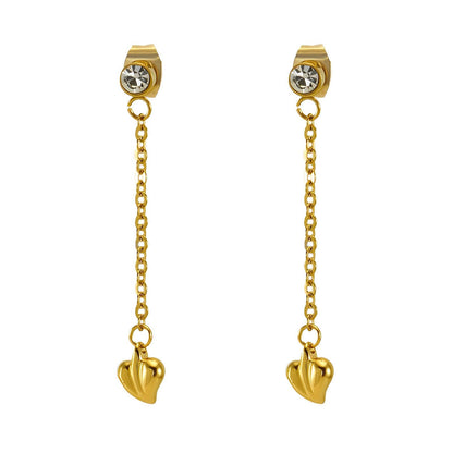 18K gold plated Stainless steel "Hearts" earrings - zemarajewelry