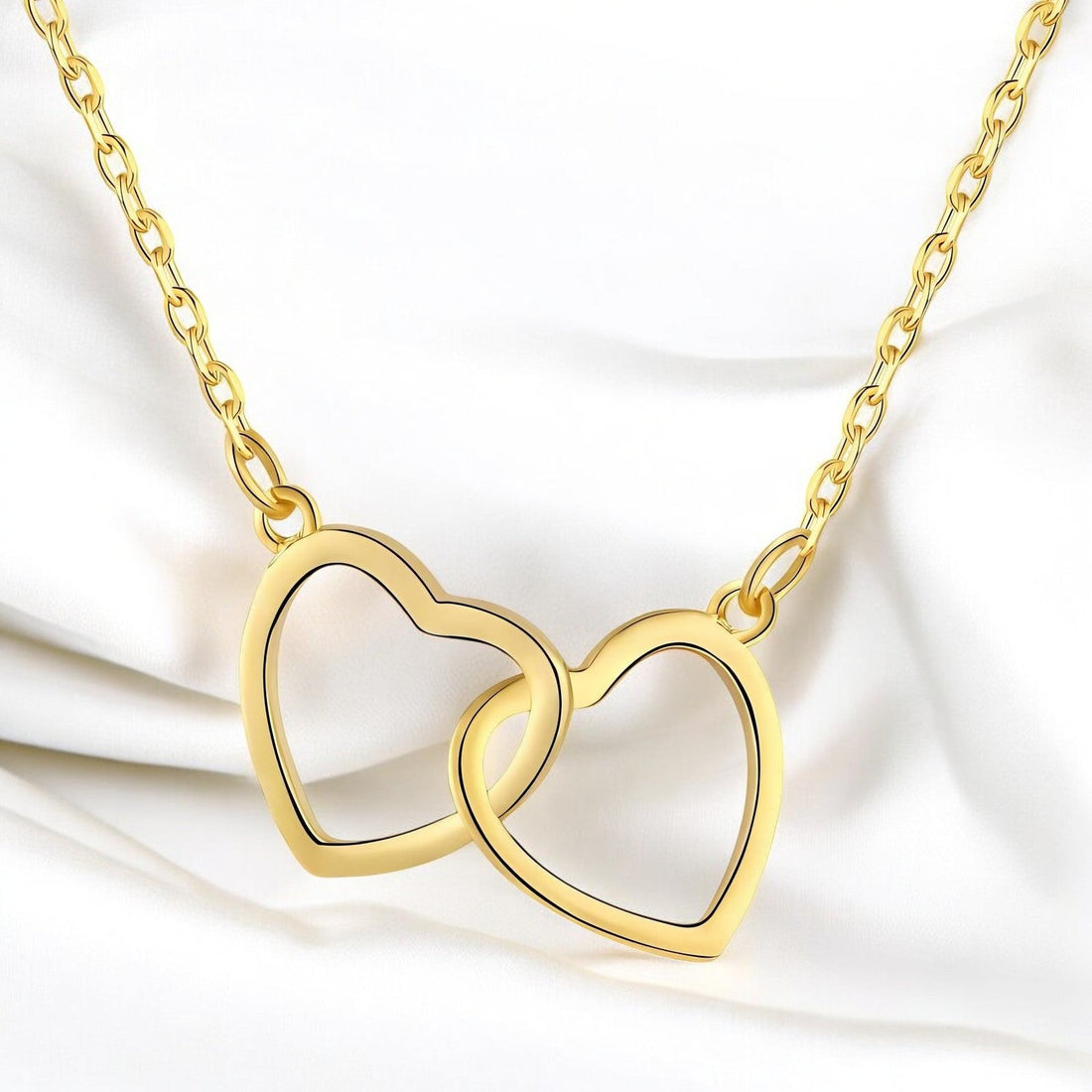 18K gold plated Stainless steel "Hearts" necklace - zemarajewelry