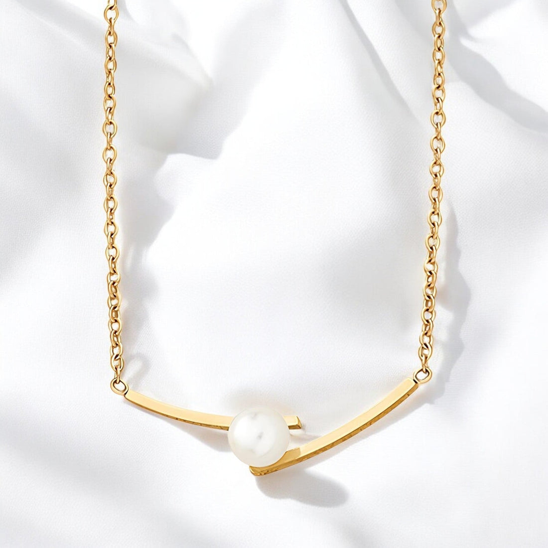 18K gold plated Stainless steel necklace - zemarajewelry