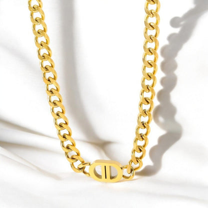 18K gold plated Stainless steel necklace - zemarajewelry