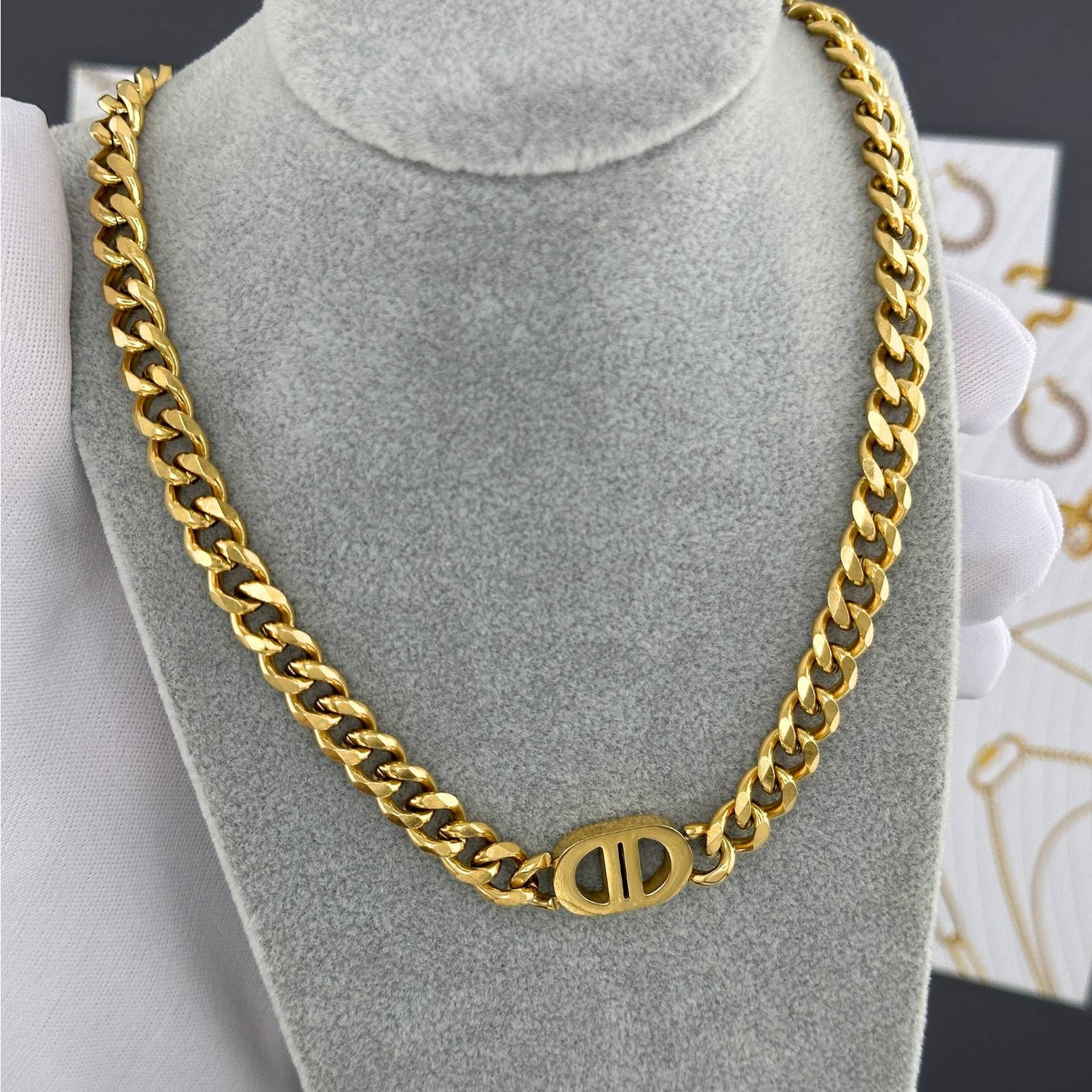 18K gold plated Stainless steel necklace - zemarajewelry