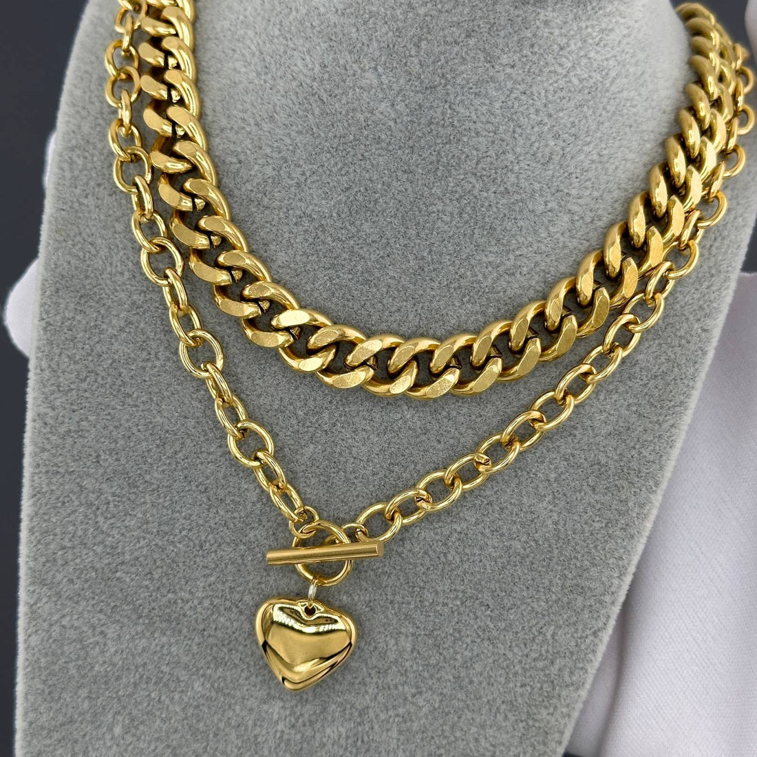 18K gold plated Stainless steel necklace - zemarajewelry