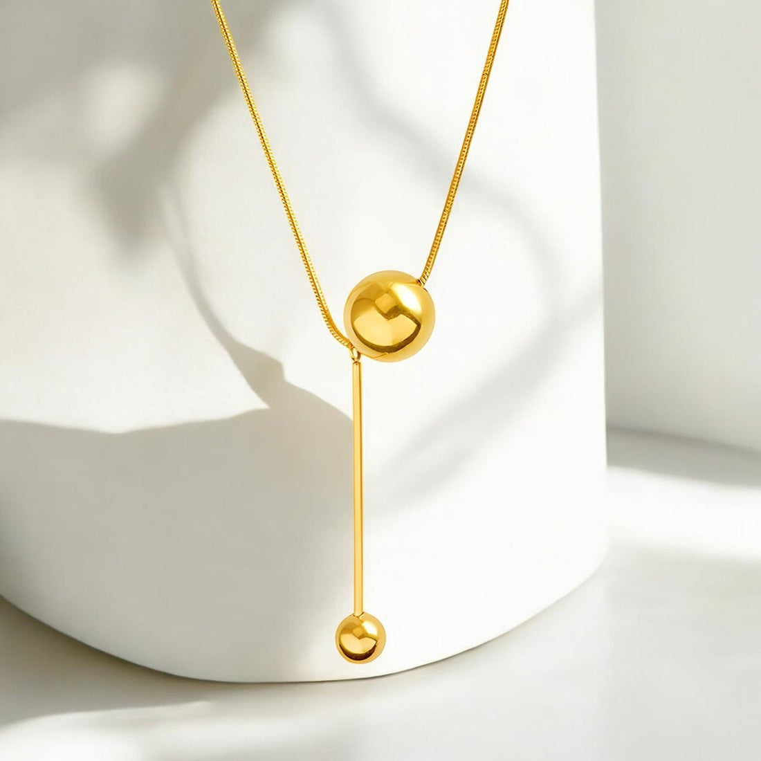 18K gold plated Stainless steel necklace - zemarajewelry