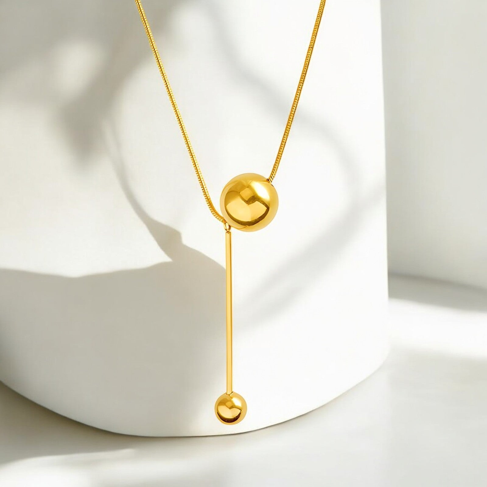 18K gold plated Stainless steel necklace - zemarajewelry