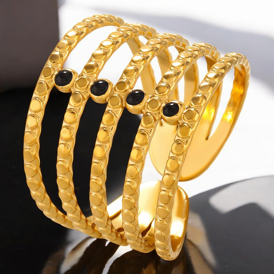 18K gold plated Stainless steel ring - zemarajewelry