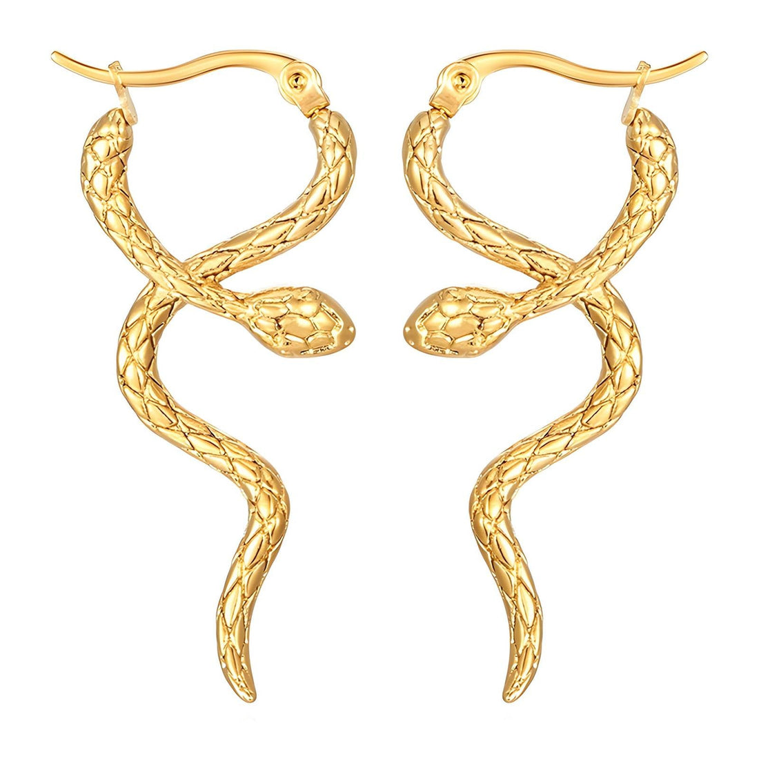 18K gold plated Stainless steel "Snakes" earrings - zemarajewelry