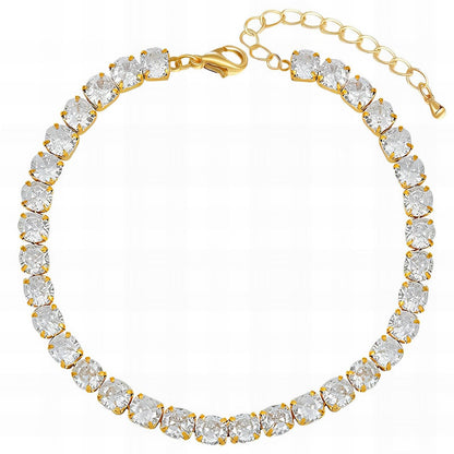 18K gold plated Stainless steel "Tennis" bracelet, Intensity - zemarajewelry