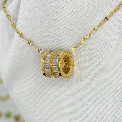 18K gold plated Stainless steel necklace, Intensity - zemarajewelry