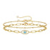 18K gold plated Stainless steel "Evil Eye" bracelet, Intensity - zemarajewelry