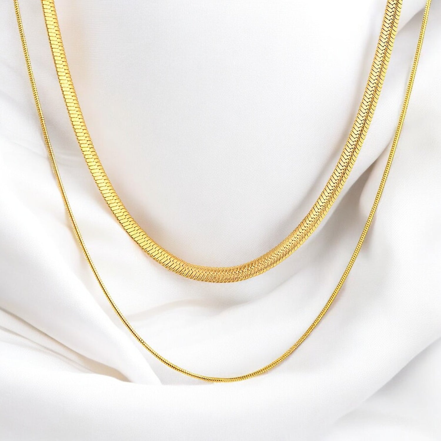 18K gold plated Stainless steel necklace - zemarajewelry