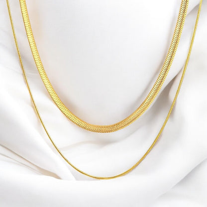 18K gold plated Stainless steel necklace - zemarajewelry