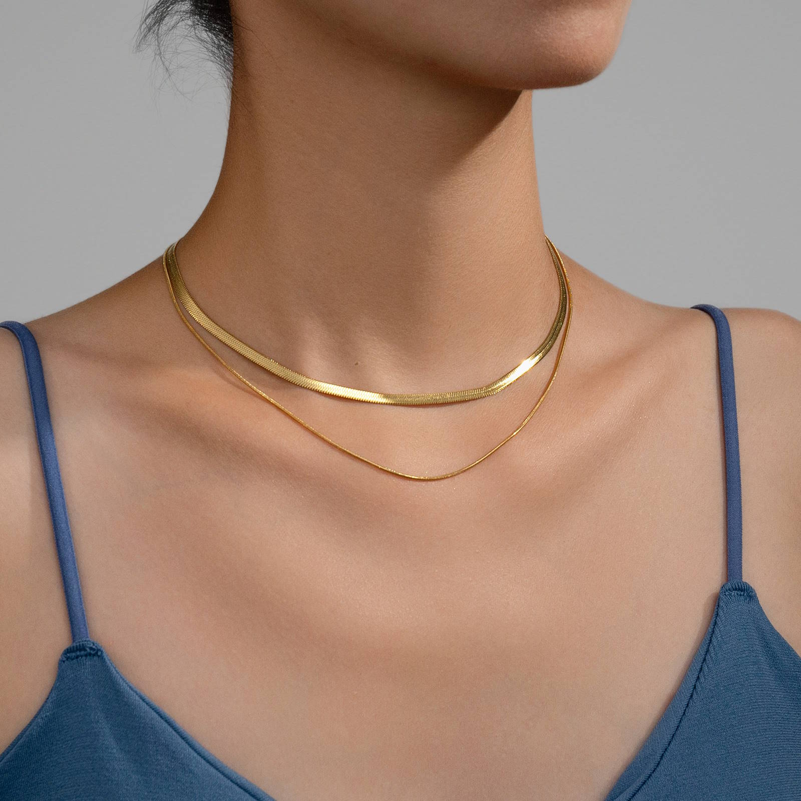 18K gold plated Stainless steel necklace, Intensity - zemarajewelry