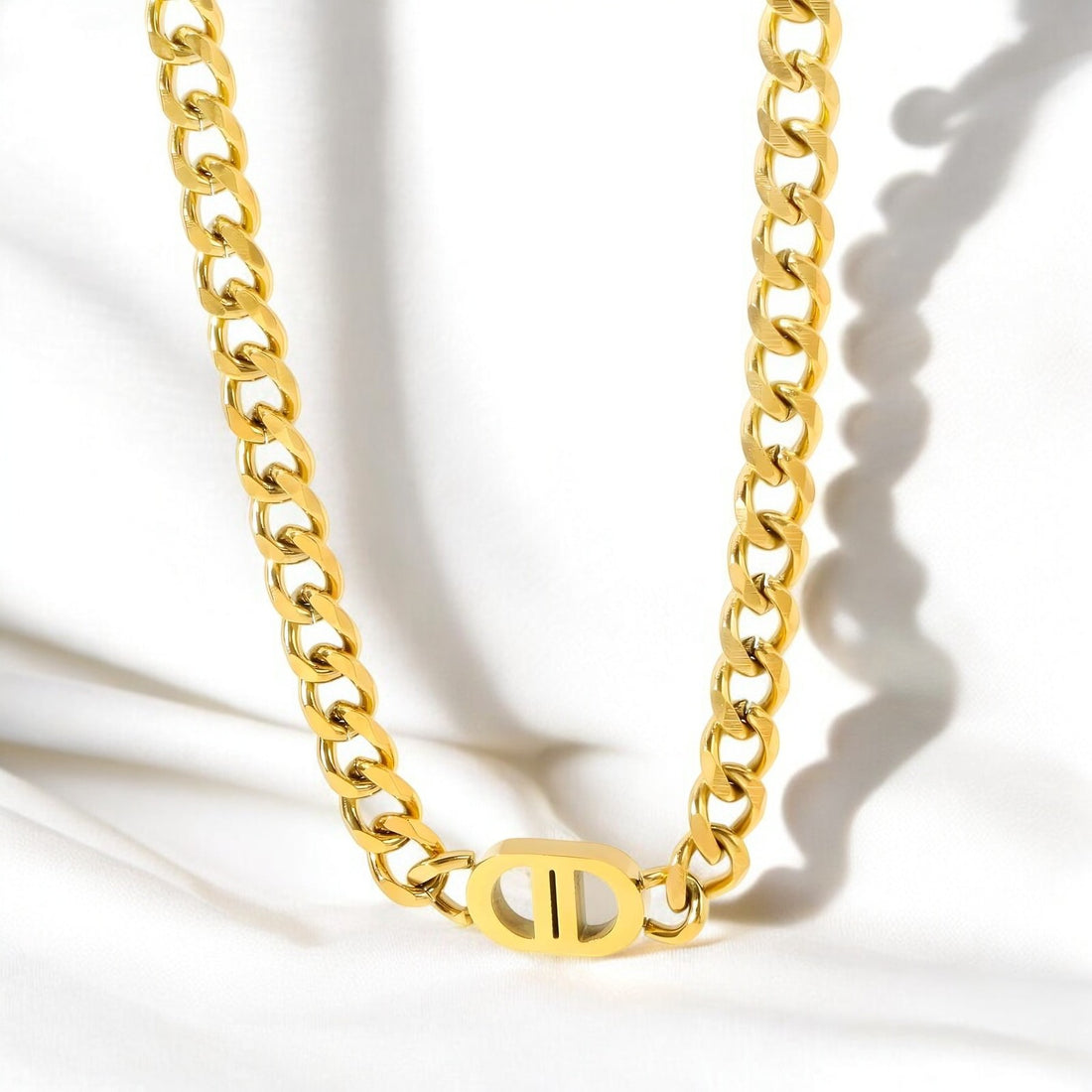 18K gold plated Stainless steel necklace - zemarajewelry