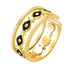 18K gold plated Stainless steel "Evil Eyes" finger ring, Intensity - zemarajewelry