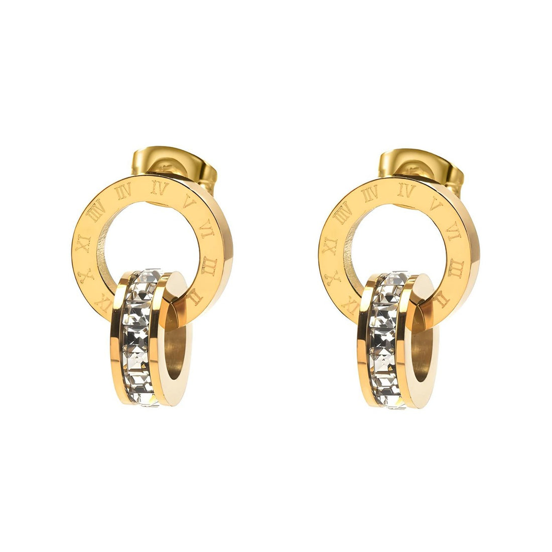 18K gold plated Stainless steel earrings, Intensity - zemarajewelry