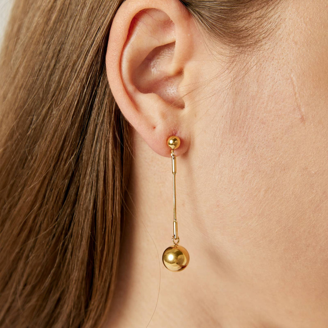 18K gold plated Stainless steel earrings, Intensity - zemarajewelry