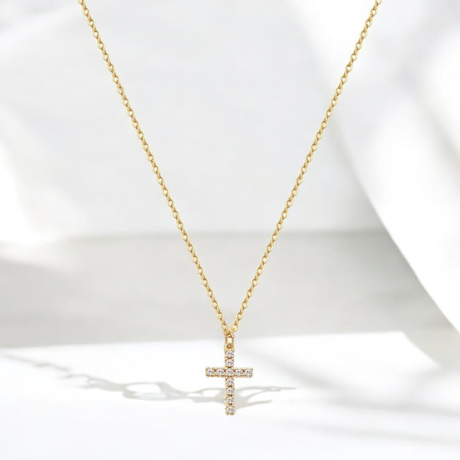 18K gold plated Stainless steel &quot;Crosses&quot; necklace