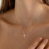 18K gold plated Stainless steel "Crosses" necklace, Intensity - zemarajewelry