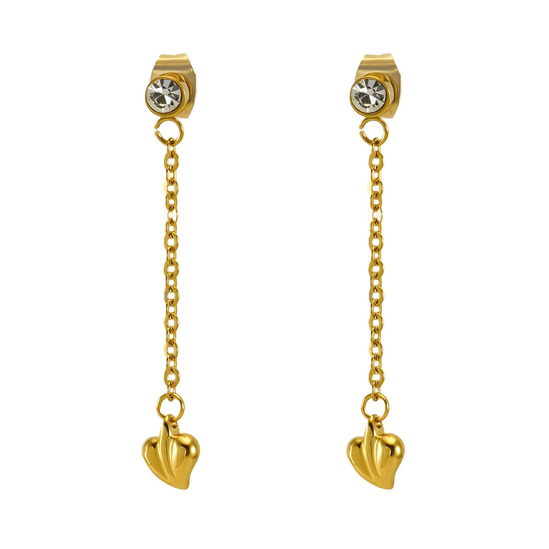 18K gold plated Stainless steel &quot;Hearts&quot; earrings