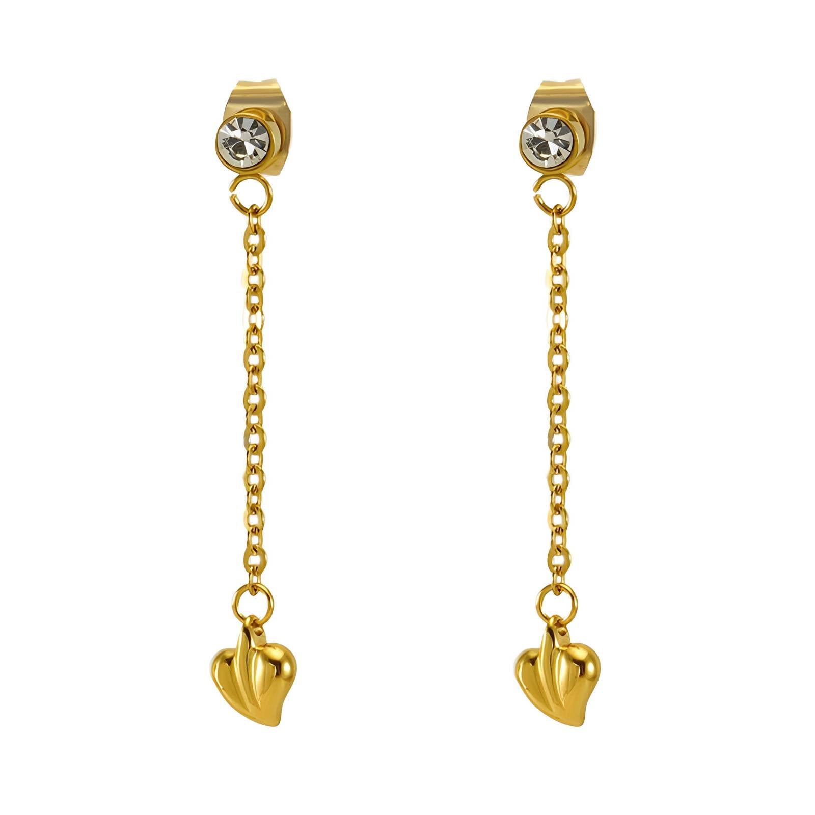 18K gold plated Stainless steel &quot;Hearts&quot; earrings