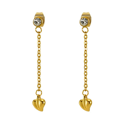 18K gold plated Stainless steel &quot;Hearts&quot; earrings