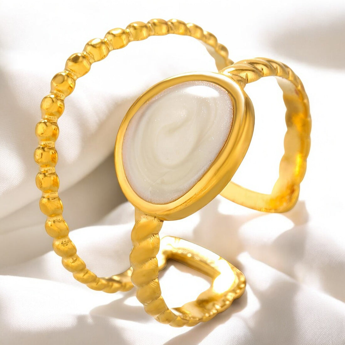 18K gold plated Stainless steel finger ring - zemarajewelry