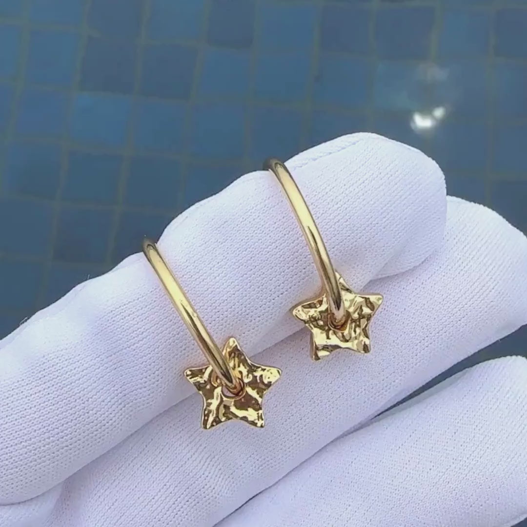 18K gold plated Stainless steel &quot;Stars&quot; earrings