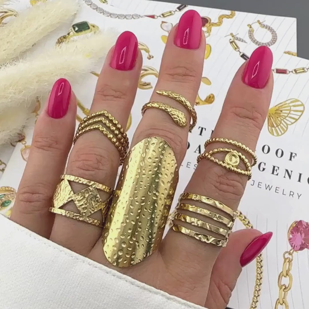18K gold plated Stainless steel finger ring, Intensity