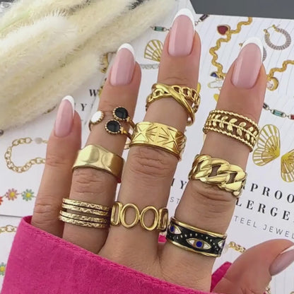 18K gold plated Stainless steel finger ring, Intensity
