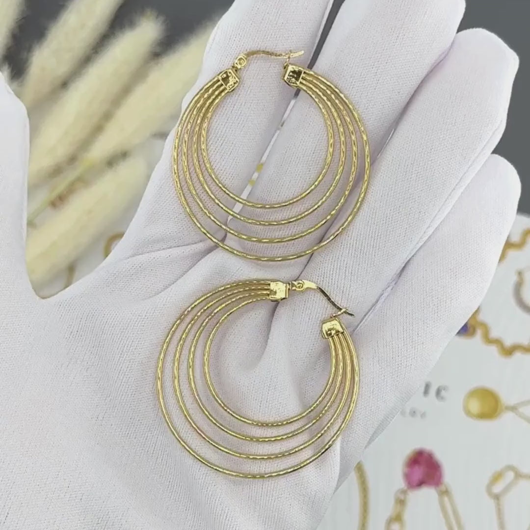 18K gold plated Stainless steel earrings, Intensity