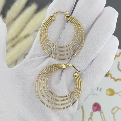 18K gold plated Stainless steel earrings, Intensity