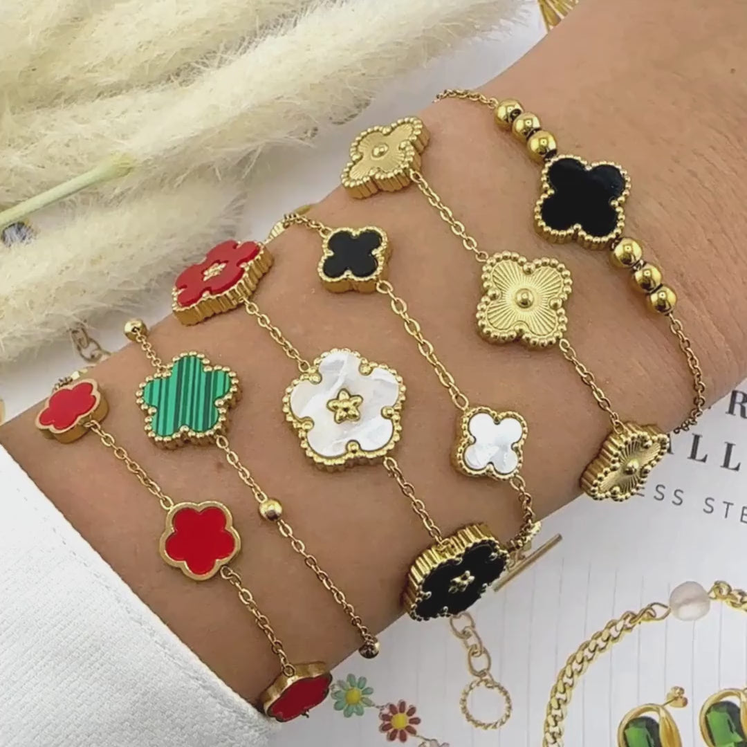 18K gold plated Stainless steel "Flower Meadow" bracelet